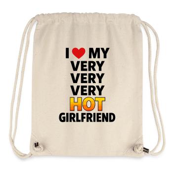 J’adore ma copine très chaude qui dit - Sac à cordon recyclé Stanley/Stella - blanc naturel - Devant