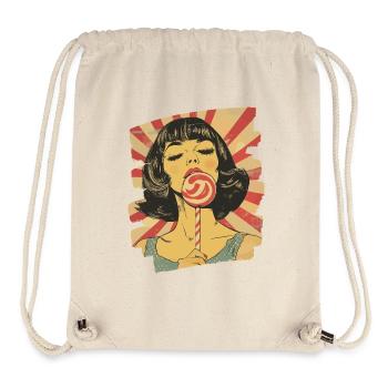 Sucette sucette sucette sucette sweet retro - Sac à cordon recyclé Stanley/Stella - blanc naturel - Devant