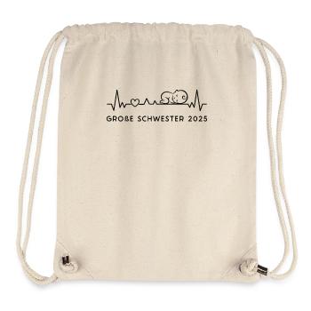 Ich Werde Große Schwester 2025 Baby Ankündigung - Stanley/Stella recycelter Gym Bag - Naturweiß - Vorne