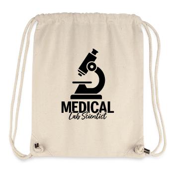 Scientifique de laboratoire médical Funny Clinical Lab MLS - Sac à cordon recyclé Stanley/Stella - blanc naturel - Devant