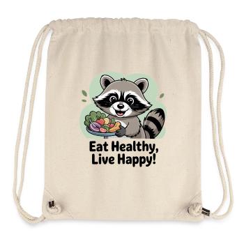 GESUND ESSEN, GLÜCKLICH LEBEN - Stanley/Stella recycelter Gym Bag - Naturweiß - Vorne