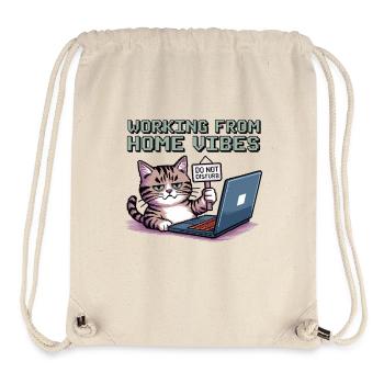 Bureau à domicile avec style et chat - Sac à cordon recyclé Stanley/Stella - blanc naturel - Devant