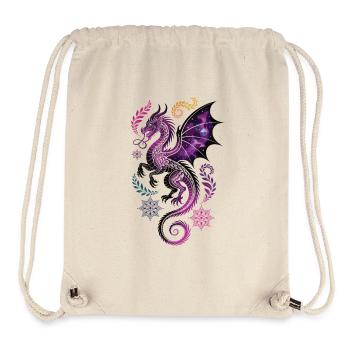 Dragon Cosmique avec Ornements - Sac à cordon recyclé Stanley/Stella - blanc naturel - Devant