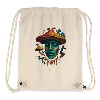 Psychedelic Mushroom Face Surreal Design - Stanley/Stella Recycled Gym Bag - natural - Front