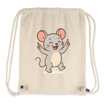 Souris porte-bonheur - Sac à cordon recyclé Stanley/Stella - blanc naturel - Devant