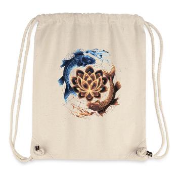 Yin Yang Koi Fisch und leuchtender Lotus Kunst - Stanley/Stella recycelter Gym Bag - Naturweiß - Vorne