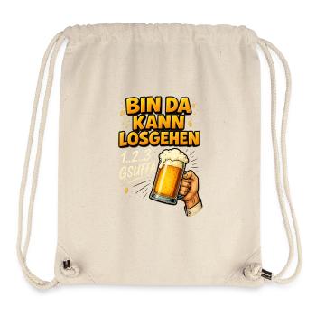 Bin da kann losgehen - Stanley/Stella recycelter Gym Bag - Naturweiß - Vorne
