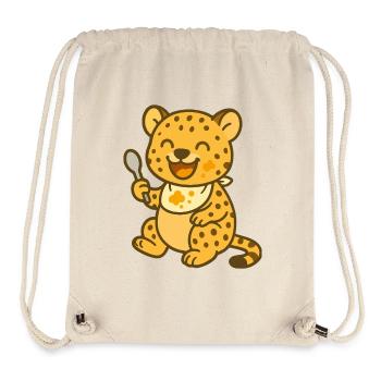 Fröhliches Gepardenbaby beim Füttern - Stanley/Stella recycelter Gym Bag - Naturweiß - Vorne