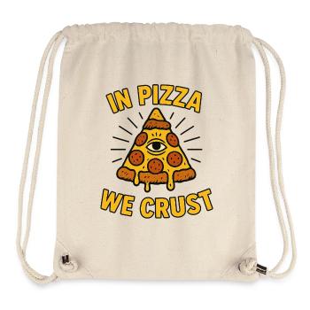 Dans la pizza on croûte - Sac à cordon recyclé Stanley/Stella - blanc naturel - Devant
