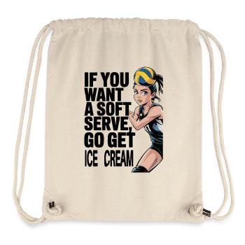 Soft-Serve? Dann ab zum Eis – Volleyball - Stanley/Stella recycelter Gym Bag - Naturweiß - Vorne