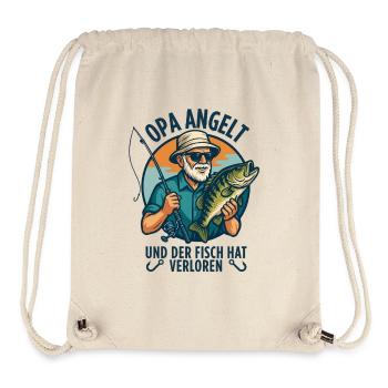 Angler Grandpa - Funny Angler Grandpa Design - Sac à cordon recyclé Stanley/Stella - blanc naturel - Devant