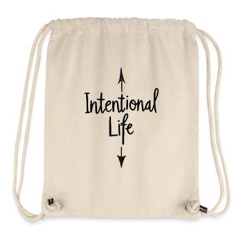 Intentional Life Bewusstes Leben Sprüche Spruch - Stanley/Stella recycelter Gym Bag - Naturweiß - Vorne