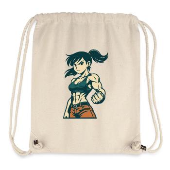 Muscular fighter with braid and strong fist - Stanley/Stella Recycled Gym Bag - natural - Front