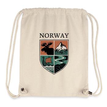 Norwegen Wappen Elch Berg Fjord Wikinger Nordlicht - Stanley/Stella recycelter Gym Bag - Naturweiß - Vorne