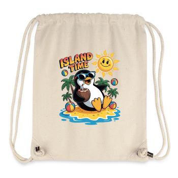 Penguin in vacation mode - Stanley/Stella Recycled Gym Bag - natural - Front