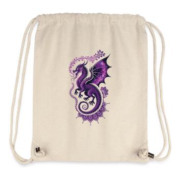 Magical Purple Dragon with Star Wings - Stanley/Stella Recycled Gym Bag - natural - Front