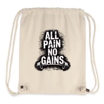 Chemise de fitness – motif All Pain No Gains - Sac à cordon recyclé Stanley/Stella - blanc naturel - Devant