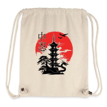 Japanese Pagoda Sunset - Stanley/Stella Recycled Gym Bag - natural - Front