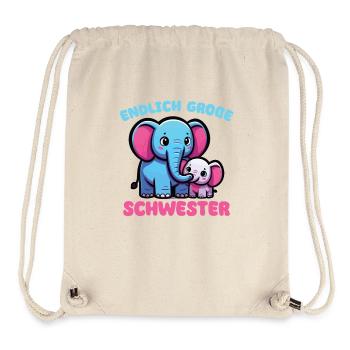 Big Sister 2026 Elephant Sibling Animal - Stanley/Stella Recycled Gym Bag - natural - Front