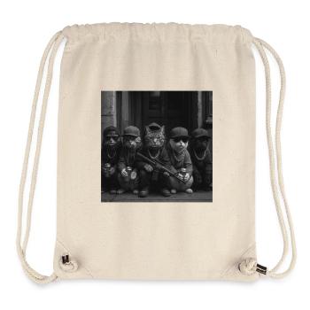 Funny Gangster Cats Street Design - Stanley/Stella Recycled Gym Bag - natural - Front