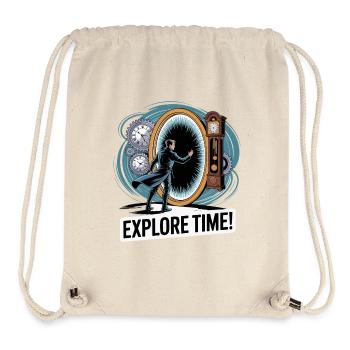Explore Time Surreal Clock Design - Stanley/Stella Recycled Gym Bag - natural - Front