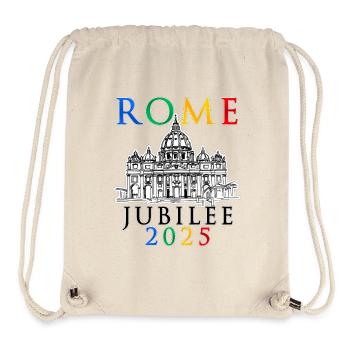 Rome 2025 Jubilé et Vatican Saint-Pierre v5 - Sac à cordon recyclé Stanley/Stella - blanc naturel - Devant