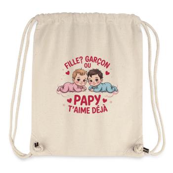 Gender Reveal Opa Party Baby Reveal - Stanley/Stella recycelter Gym Bag - Naturweiß - Vorne