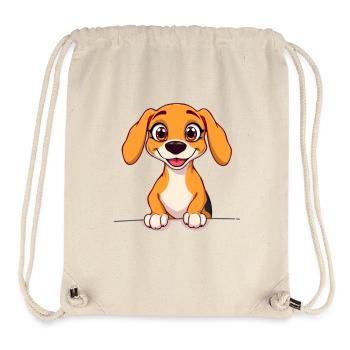 Happy puppy charm in cartoon style - Stanley/Stella Recycled Gym Bag - natural - Front