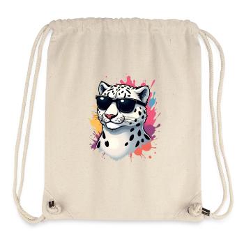 Casual cheetah with sunglasses - Stanley/Stella Recycled Gym Bag - natural - Front