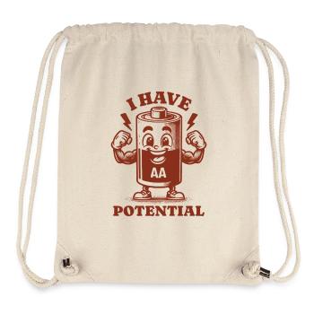 Ich habe Potenzial lustiger AA-Batteriephysik-Humor - Stanley/Stella recycelter Gym Bag - Naturweiß - Vorne