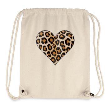 Leopard print heart pattern - Stanley/Stella Recycled Gym Bag - natural - Front