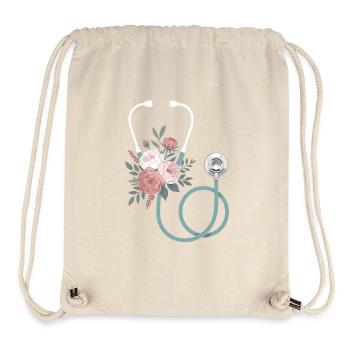 Floral stethoscope - Stanley/Stella Recycled Gym Bag - natural - Front
