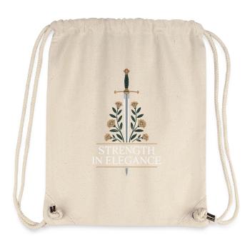 Elegantes Schwert und Blumenmotiv - Stanley/Stella recycelter Gym Bag - Naturweiß - Vorne