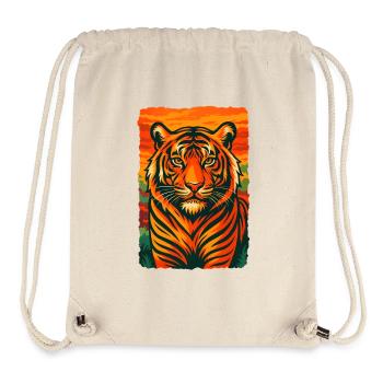 Lebendige Tiger-Sonnenuntergang-Illustration - Stanley/Stella recycelter Gym Bag - Naturweiß - Vorne