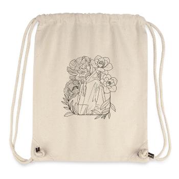 Fox Lineart with Flowers - Stanley/Stella Recycled Gym Bag - natural - Front