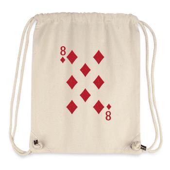Motif de carte 8 motif à carreaux sur les vêtements - Sac à cordon recyclé Stanley/Stella - blanc naturel - Devant
