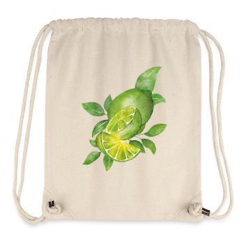 Limette & natürliche Blätter - Stanley/Stella recycelter Gym Bag - Naturweiß - Vorne