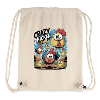  Crazy Chicken Family Lustige Hühner Cartoon - Stanley/Stella recycelter Gym Bag - Naturweiß - Vorne