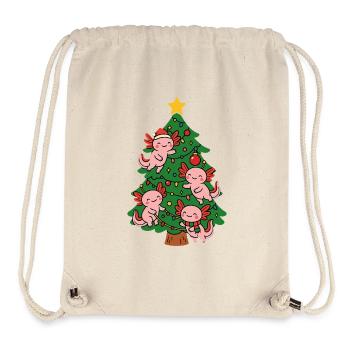 Axolotl schmücken Weihnachtsbaum - Stanley/Stella recycelter Gym Bag - Naturweiß - Vorne