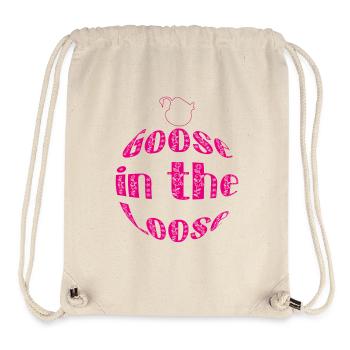 Goose on the Loose – Funny Retro Floral Typography - Sac à cordon recyclé Stanley/Stella - blanc naturel - Devant