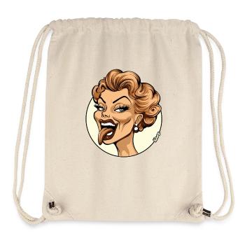Retro Cartoon Komödie Frau Illustration - Stanley/Stella recycelter Gym Bag - Naturweiß - Vorne