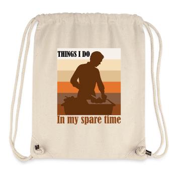 Dinge, die ich in meiner Freizeit mache Humoristische de Cuisine - Stanley/Stella recycelter Gym Bag - Naturweiß - Vorne