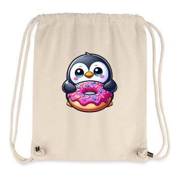 Süßer Pinguin Cartoon Donut Dessert Gebäck - Stanley/Stella recycelter Gym Bag - Naturweiß - Vorne