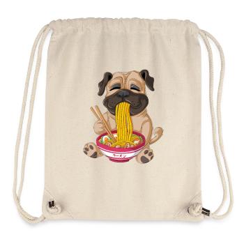 Süßer Mops isst Ramen T-Shirt - Stanley/Stella recycelter Gym Bag - Naturweiß - Vorne