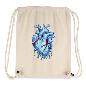 Blauer Neon Herz mit Wasser-Effekt - Stanley/Stella recycelter Gym Bag - Naturweiß - Vorne