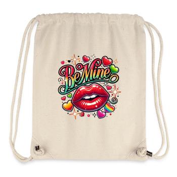 Be Mine - Lippen & Liebe - Stanley/Stella recycelter Gym Bag - Naturweiß - Vorne