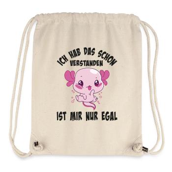 Funny Axolotl with Humor Text - Stanley/Stella Recycled Gym Bag - natural - Front