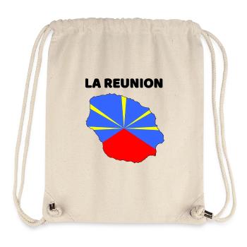 La Réunion Karte und Flagge - Geschenk - Stanley/Stella recycelter Gym Bag - Naturweiß - Vorne