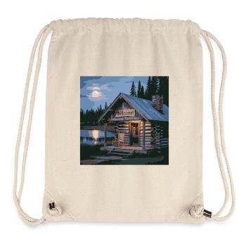 Rustikale Seehütte Nachtszene - Stanley/Stella recycelter Gym Bag - Naturweiß - Vorne