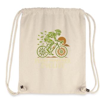 Cycliste à propulsion végétale - Sac à cordon recyclé Stanley/Stella - blanc naturel - Devant